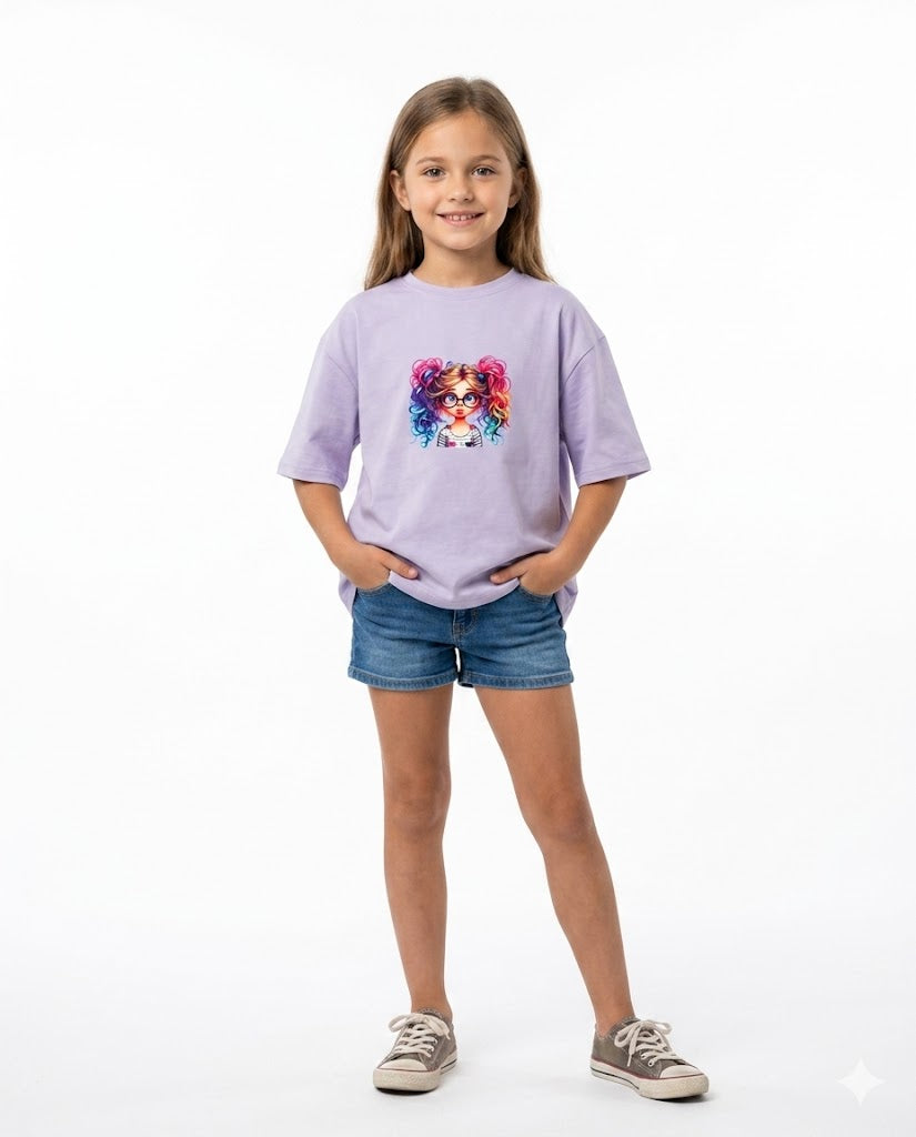mix colors eye glass oversize t shirt