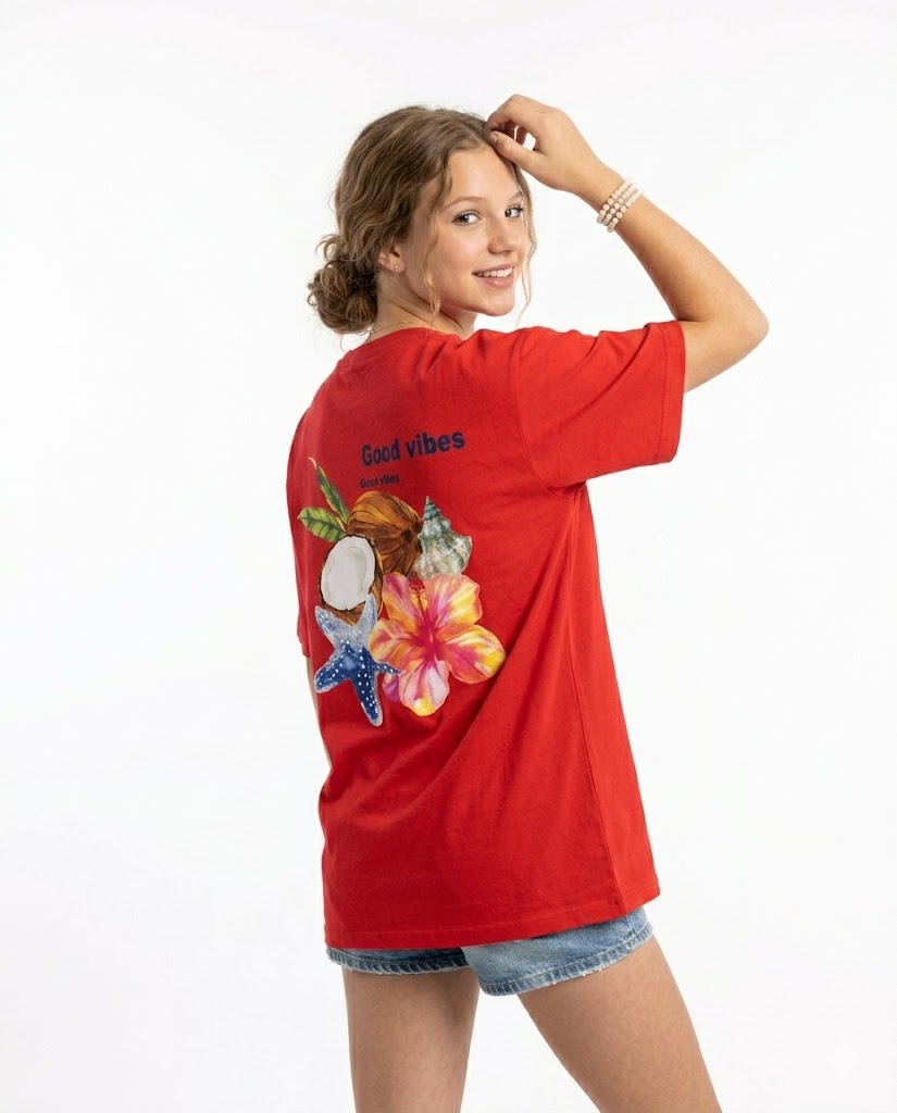 good vibes coconut oversize t shirt