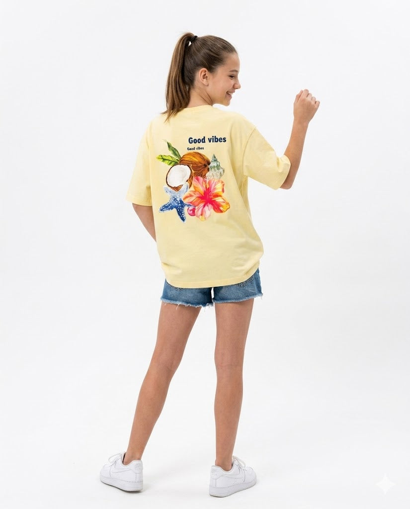 good vibes coconut oversize t shirt