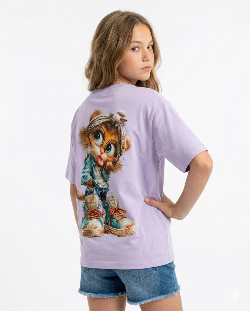 funky cat oversize t shirt