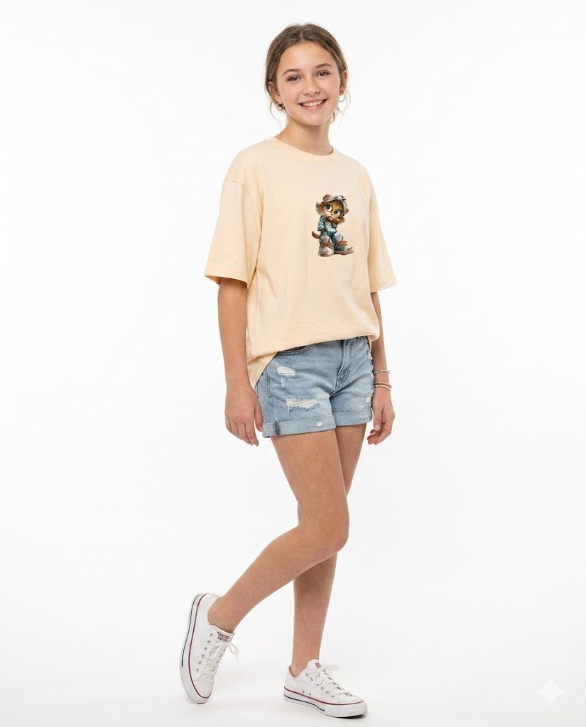 funky cat oversize t shirt