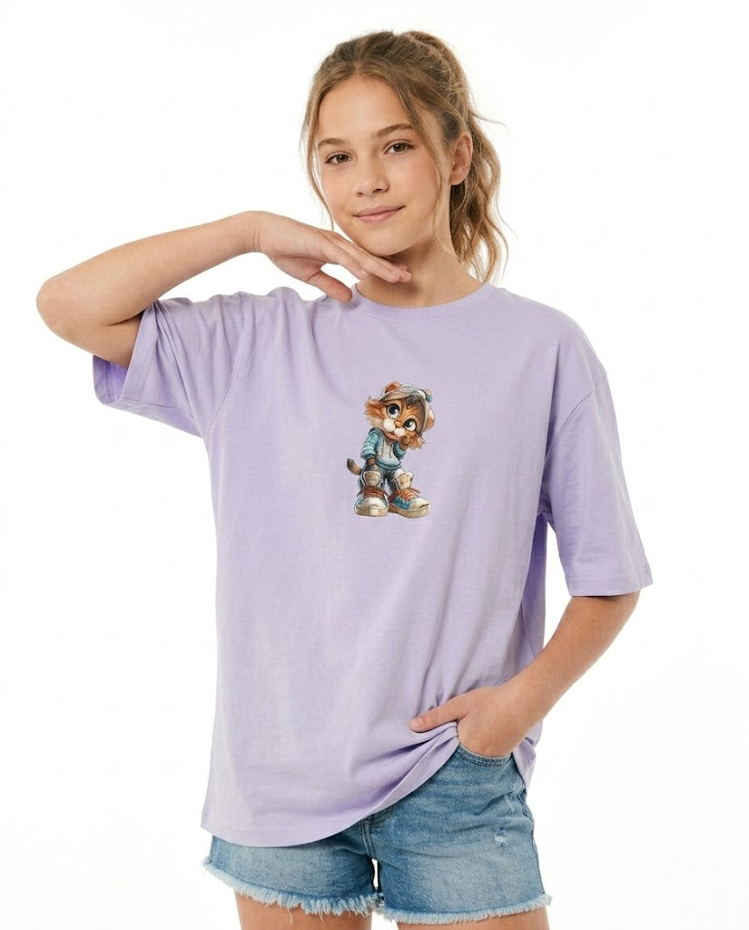 funky cat oversize t shirt