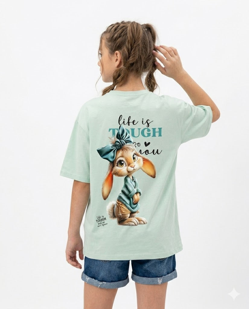 rabbit life is tough oversize t shirt