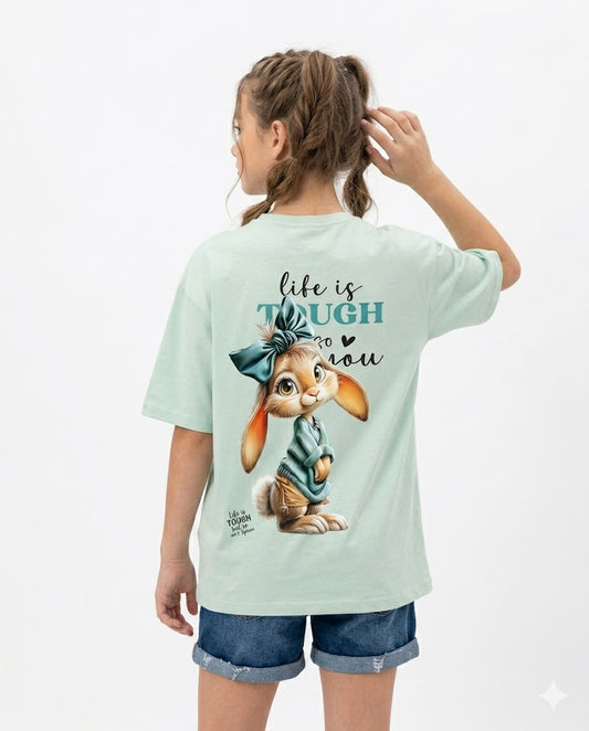 rabbit life is tough oversize t shirt