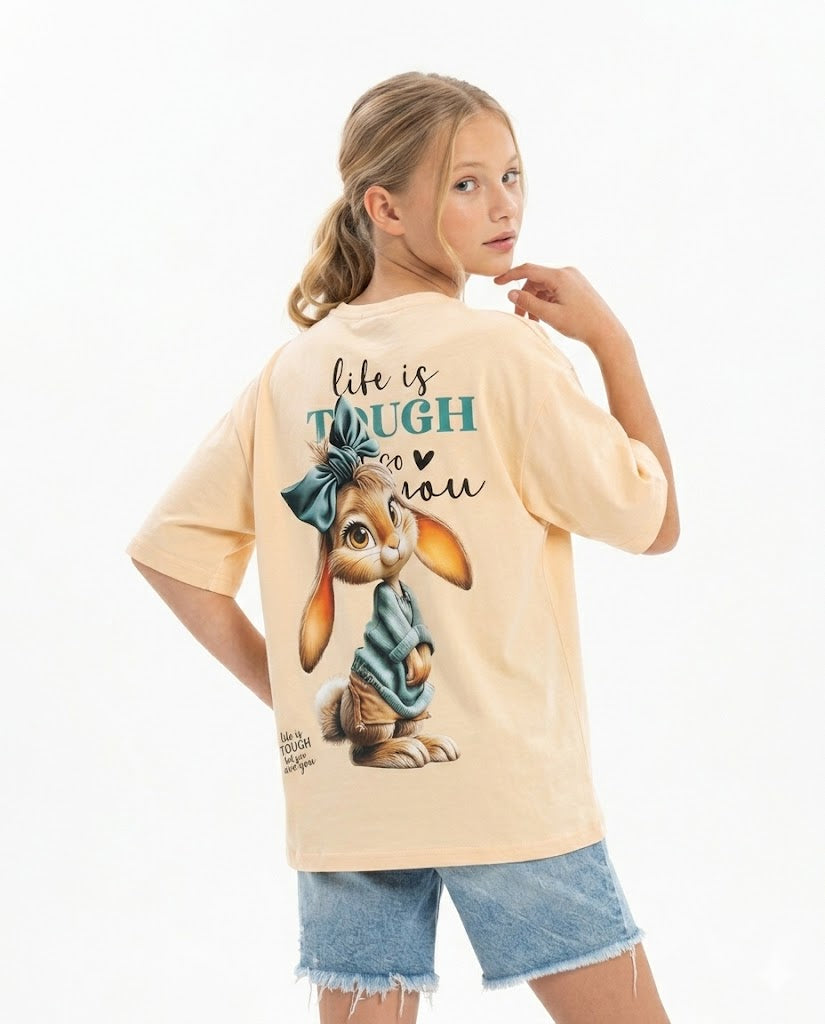 rabbit life is tough oversize t shirt