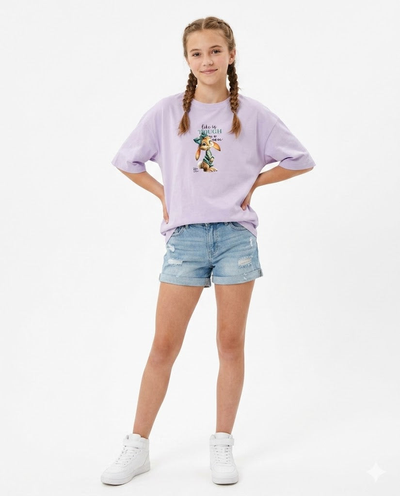 rabbit life is tough oversize t shirt