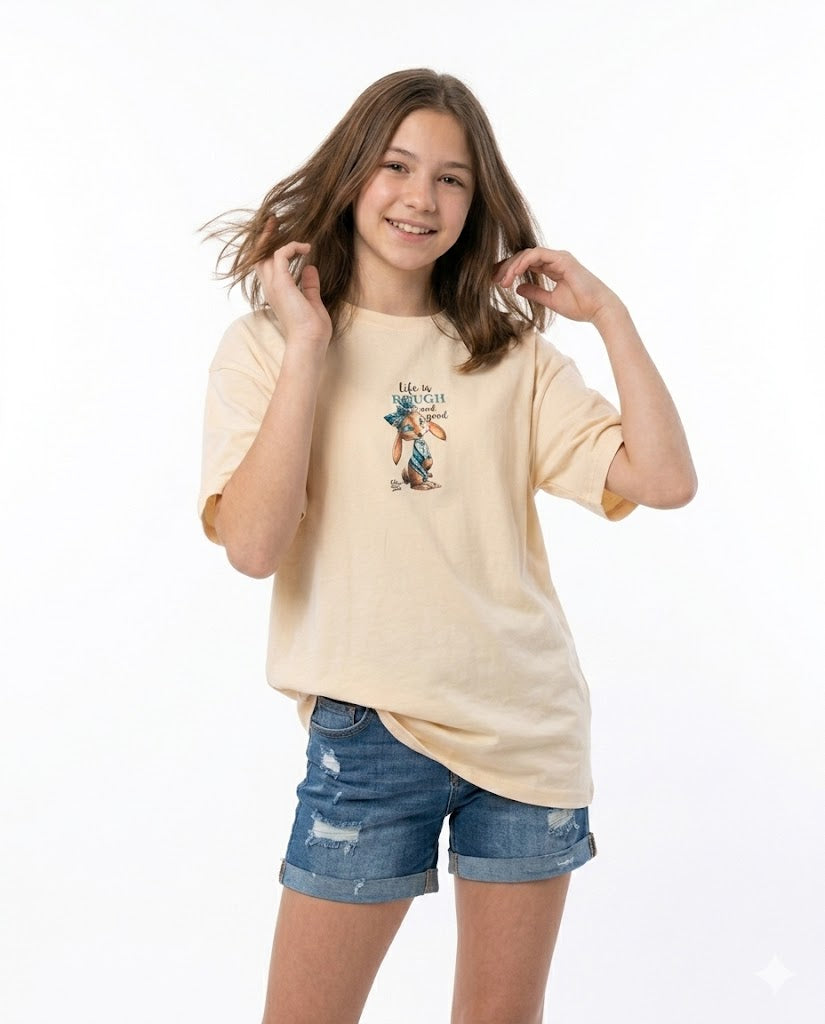rabbit life is tough oversize t shirt