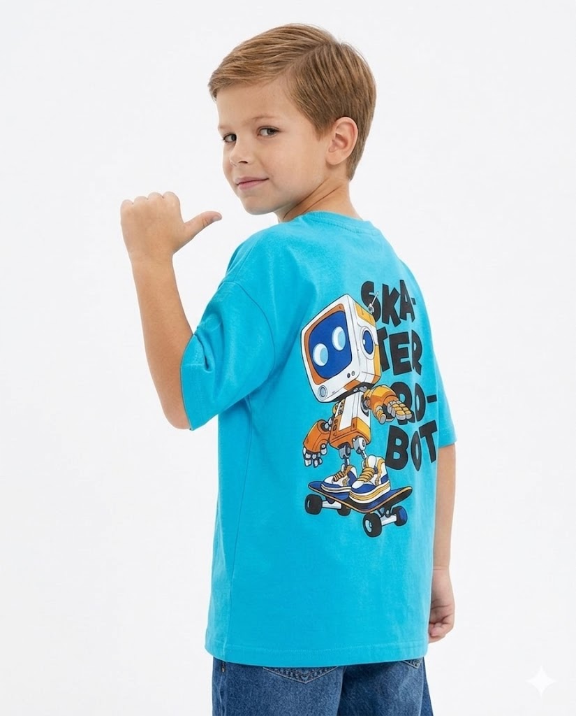 skater robot oversize t shirt