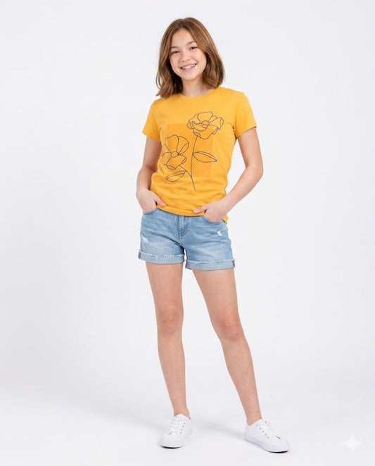 matte flower t shirt