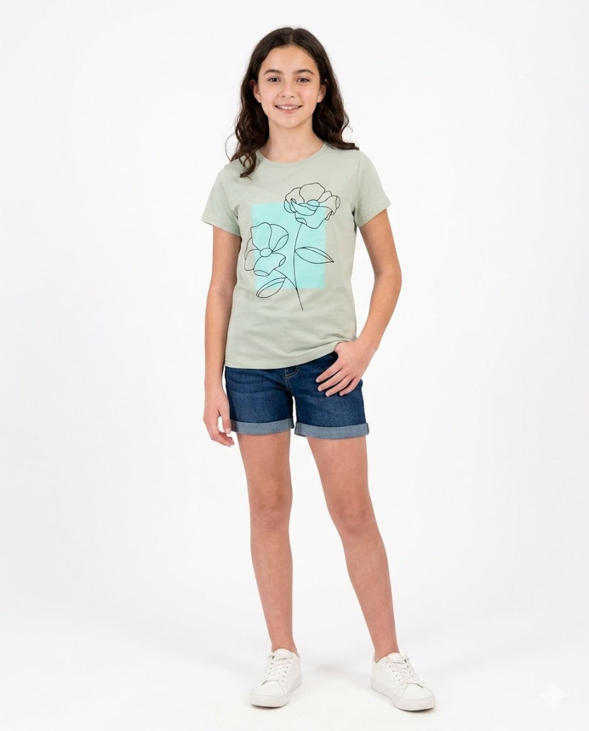 matte flower t shirt