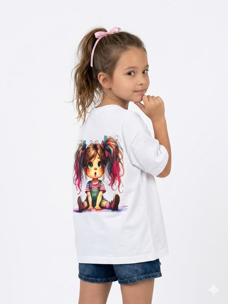 girl sitting oversize t shirt