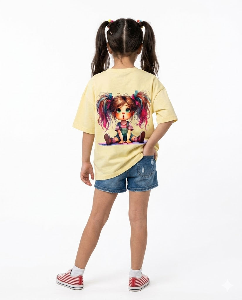 girl sitting oversize t shirt