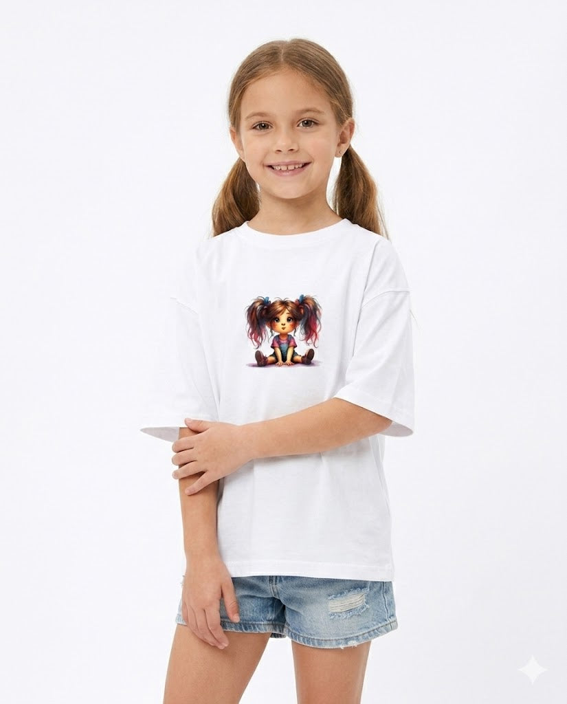 girl sitting oversize t shirt