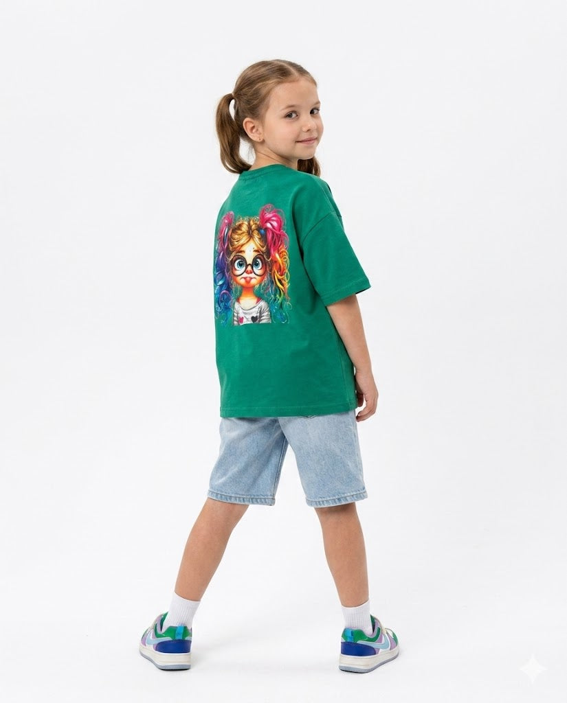 mix colors eye glass oversize t shirt