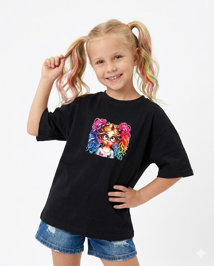 mix colors eye glass oversize t shirt